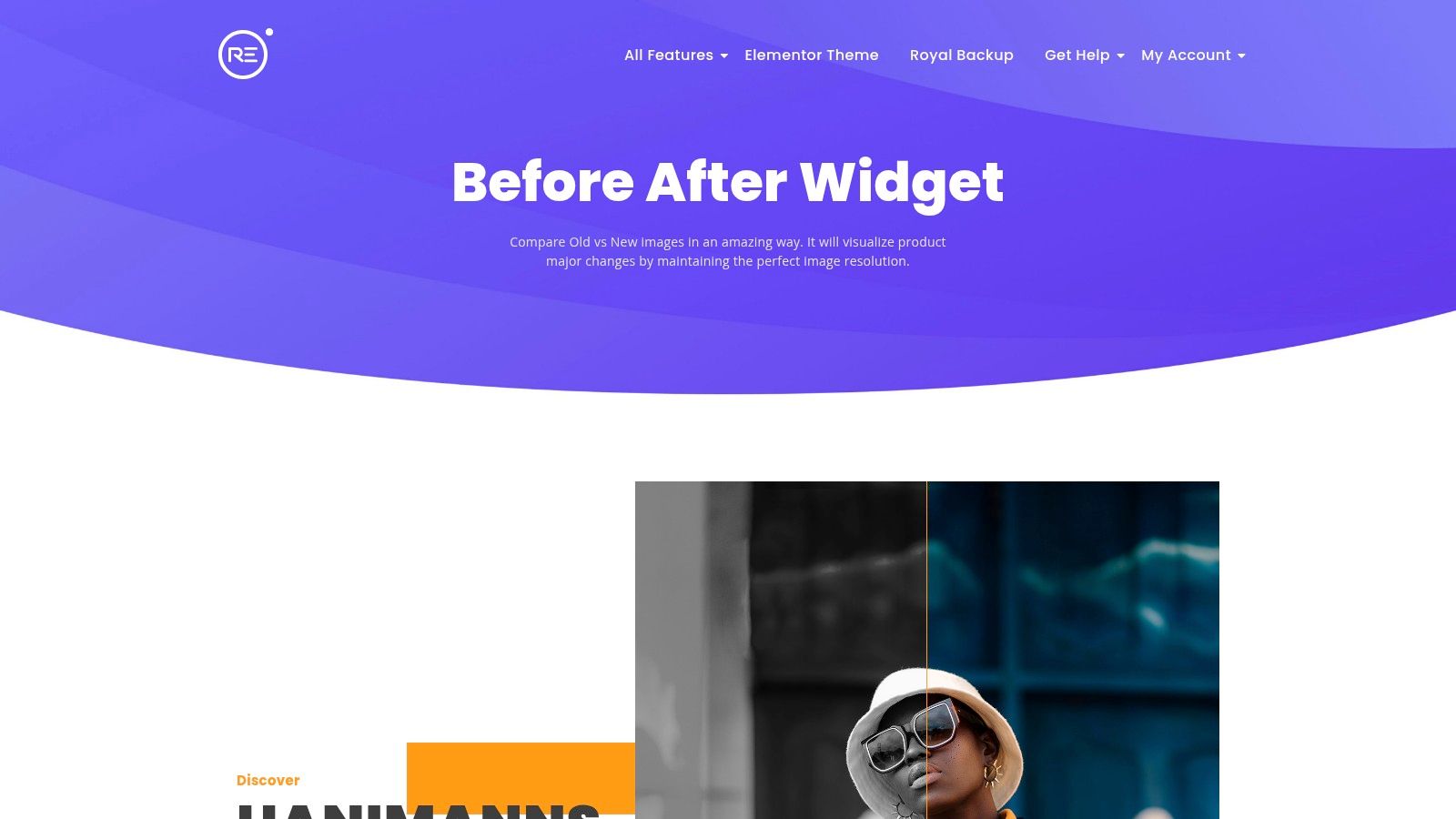 Royal Elementor Addons, Before/After-widget