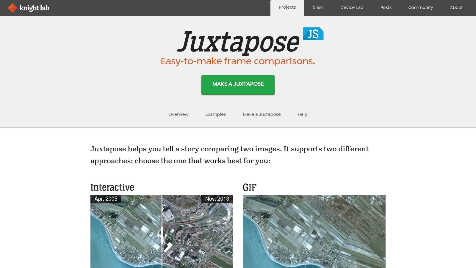 JuxtaposeJS fra Knight Lab